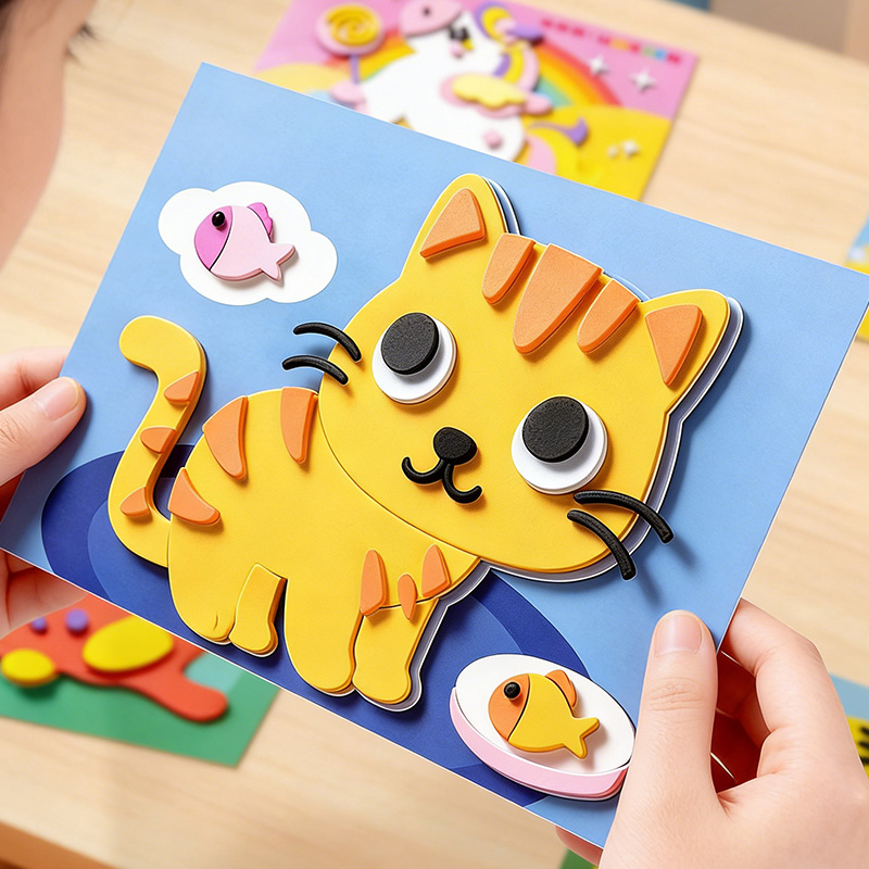 Science Toys Diy - 어린이용 3D 스티커, 10개의 랜덤 시트,