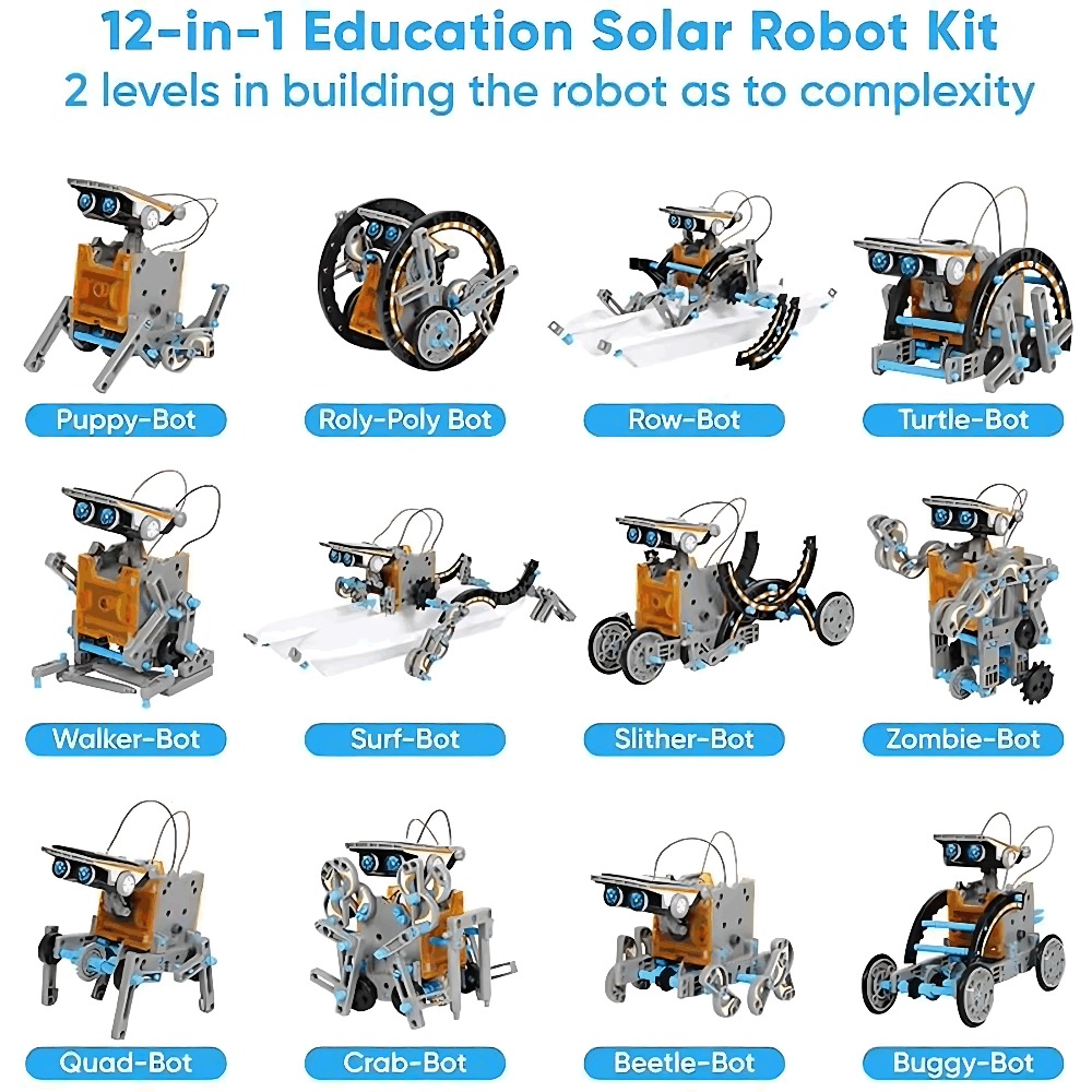 태양열 로봇 빌딩 블록 12 in 1 과학 실험 키트  - Science Toys Diy 리뷰 및 가격