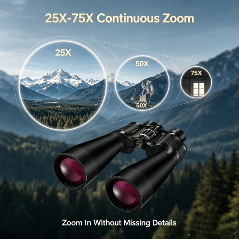 BORWOLF 25-75X70 대형 대물렌즈 쌍안경,  - National Geographic Telescope 70Mm 리뷰 및 가격